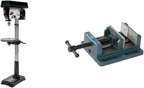 JET 17-Inch Floor Drill Press, 3/4 HP, 1Ph 115V (Model JDP-17MF) & Wilton Low-Profile Drill Press Vise, 4" Jaw Width, 4" Jaw Opening, 1-1/2" Jaw Depth (Model LP4) in Saudi Arabia