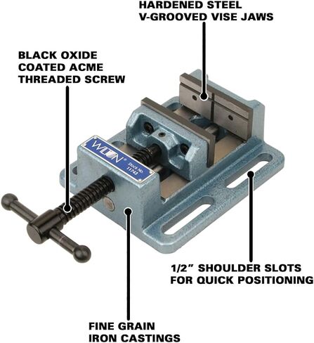 JET 17-Inch Floor Drill Press, 3/4 HP, 1Ph 115V (Model JDP-17MF) & Wilton Low-Profile Drill Press Vise, 4" Jaw Width, 4" Jaw Opening, 1-1/2" Jaw Depth (Model LP4) in Saudi Arabia