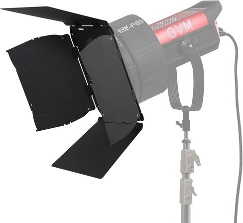 GVM FZ60 Barndoors مع 8 أوراق Barndoor لعدسة GVM F60 Fresnel، زاوية شعاع متغيرة وBarndoors لـ Pro SD400B، SD500B، SD650B LED ملحقات مجموعة إضاءة التصوير الفوتوغرافي لإضاءة الفيديو in Kuwait