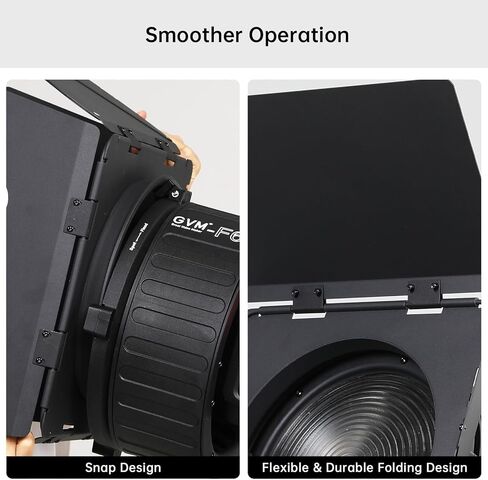 GVM FZ60 Barndoors مع 8 أوراق Barndoor لعدسة GVM F60 Fresnel، زاوية شعاع متغيرة وBarndoors لـ Pro SD400B، SD500B، SD650B LED ملحقات مجموعة إضاءة التصوير الفوتوغرافي لإضاءة الفيديو in Kuwait