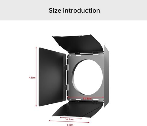 GVM FZ60 Barndoors مع 8 أوراق Barndoor لعدسة GVM F60 Fresnel، زاوية شعاع متغيرة وBarndoors لـ Pro SD400B، SD500B، SD650B LED ملحقات مجموعة إضاءة التصوير الفوتوغرافي لإضاءة الفيديو in Kuwait