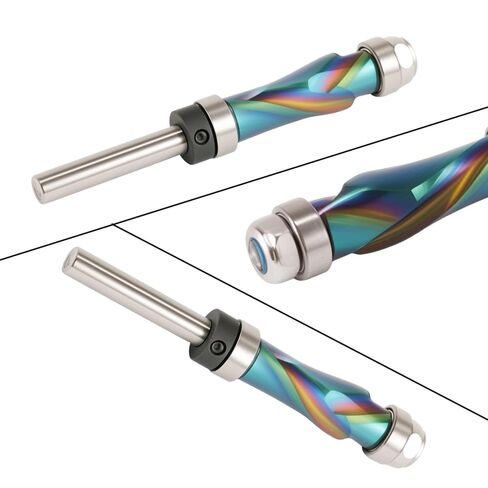 Hozly Carbide Compressiom Flush Trim Router Bit 1/4 Shank,DLC Coated, Top & Bottom Bearing,1/2" Cutting Dia,Spiral Up Down Pattern Template Flush Cut for Wood Trimming in Saudi Arabia