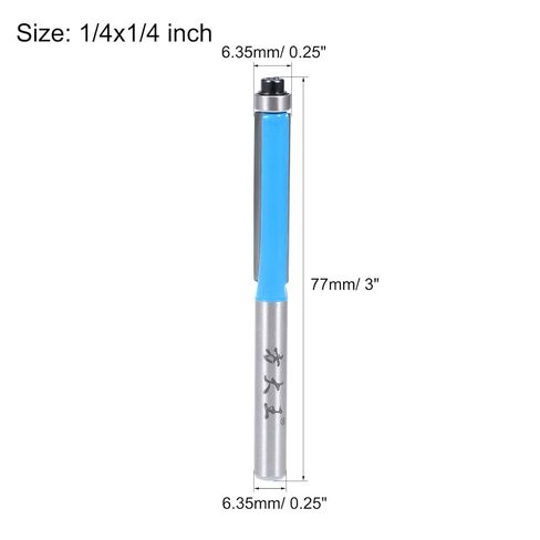 Router Bit 1/4 Shank 1/4 inch Dia. Flush Trim with Bearing 2 Flutes Carbide for Woodworking Milling Cutter Tool 2pcs in Saudi Arabia