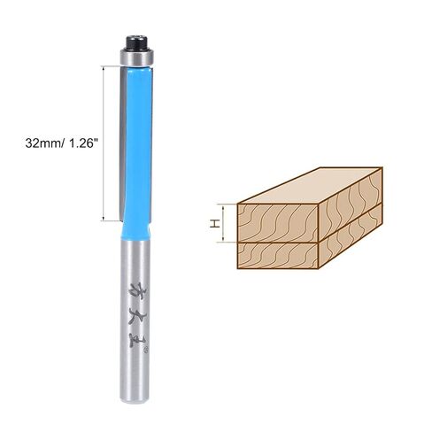 Router Bit 1/4 Shank 1/4 inch Dia. Flush Trim with Bearing 2 Flutes Carbide for Woodworking Milling Cutter Tool 2pcs in Saudi Arabia
