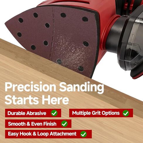 30 قطعة من وسائد الصنفرة البديلة المتوافقة مع Skil، ورق الصنفرة التفصيلي 60/80/120/240 حبيبات مختلطة، ورق الصنفرة المزود بخطاف وحلقة خلفية، لآلات الصنفرة بتفاصيل الماوس، تصميم 11 فتحة in Kuwait