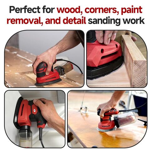 30 قطعة من وسائد الصنفرة البديلة المتوافقة مع Skil، ورق الصنفرة التفصيلي 60/80/120/240 حبيبات مختلطة، ورق الصنفرة المزود بخطاف وحلقة خلفية، لآلات الصنفرة بتفاصيل الماوس، تصميم 11 فتحة in Kuwait