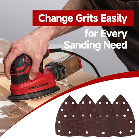 30 قطعة من وسائد الصنفرة البديلة المتوافقة مع Skil، ورق الصنفرة التفصيلي 60/80/120/240 حبيبات مختلطة، ورق الصنفرة المزود بخطاف وحلقة خلفية، لآلات الصنفرة بتفاصيل الماوس، تصميم 11 فتحة in Kuwait