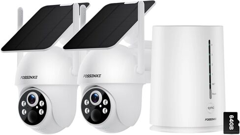 Solar Camera Outdoor Wireless, 4 Cam-Kit, No Subscription, Cameras for Home Security System with 360° Pan & Tilt, 2K Color Night Vision, Motion Detection & Siren, Easy Setup, 5G & 2.4G WiFi in Saudi Arabia