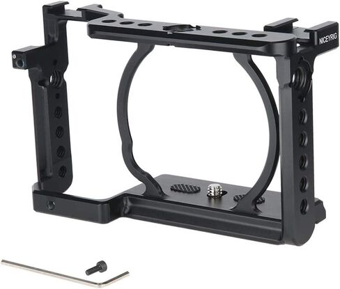 NICEYRIG A6400 A6500 A6100 Camera Cage Kit for Sony Alpha A6400 A6500 A6100, with NATO Top Handle, Wooden Side Handle DSLR Video Rig Stabilizer in Saudi Arabia