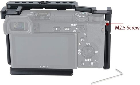 NICEYRIG A6400 A6500 A6100 Camera Cage Kit for Sony Alpha A6400 A6500 A6100, with NATO Top Handle, Wooden Side Handle DSLR Video Rig Stabilizer in Saudi Arabia