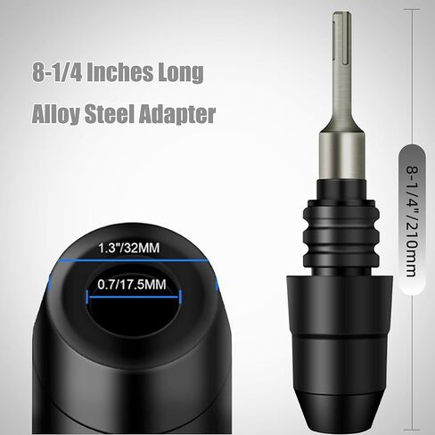 SDS-Plus to SDS-Max Adapter,8-1/4 Inches Long Alloy Steel Adapter for Rotary Hammer Drills,for Concrete and Demolition Work in Saudi Arabia