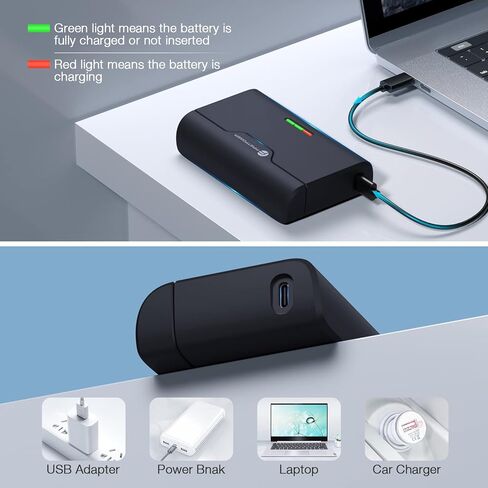 بطارية FirstPower Hero 12/11/10/9 3 عبوات 2250 مللي أمبير في الساعة وشاحن USB سريع ثلاثي الفتحات متوافق تمامًا مع كاميرا GoPro Hero 12، وGoPro Hero 11، وGoPro Hero 10، وGoPro Hero 9، أسود in Kuwait