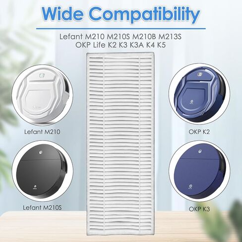 (4 قطع) فلتر M210 HEPA متوافق مع Lefant M210 M213 M210S M210B M213S OKP Life K2 K3 K3A K4 K5، قطع غيار فلتر المكنسة الكهربائية الروبوتية in Kuwait