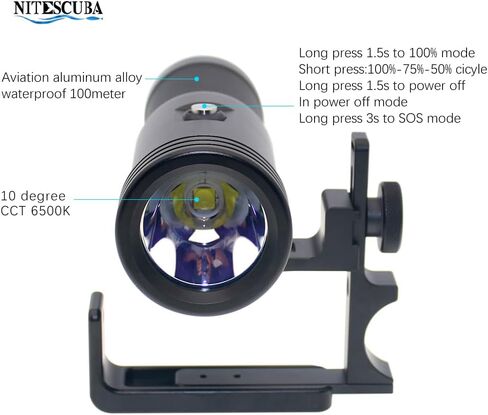 Underwater Lighting Handle,Adjustable Goodman Adapter Technical Dive Light Accessory in Kuwait
