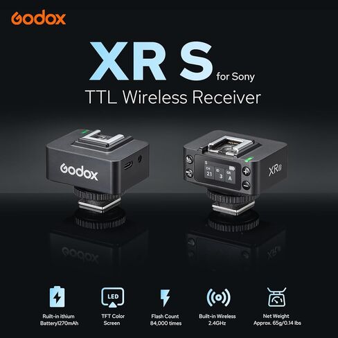 جهاز استقبال فلاش لاسلكي Godox XRS TTL لسوني، مشغل 2.4G HSS لـ HVL-F60M/F60RM2، مزامنة مع X3/X3Pro، إصدار مصراع 32 قناة، بطارية مدمجة in Saudi Arabia