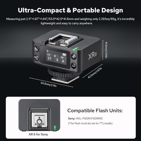 جهاز استقبال فلاش لاسلكي Godox XRS TTL لسوني، مشغل 2.4G HSS لـ HVL-F60M/F60RM2، مزامنة مع X3/X3Pro، إصدار مصراع 32 قناة، بطارية مدمجة in Saudi Arabia