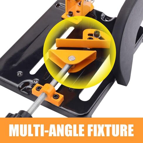 Adjustable Angle Grinder Stand with 45° Clamp & High-Strength Spring, Heavy-Duty Cast Iron Base, Safety Guard Cover, Easy-Adjust Lock - Bench Mount Bracket Holder for 100 115 125mm Angle Grinders in Saudi Arabia