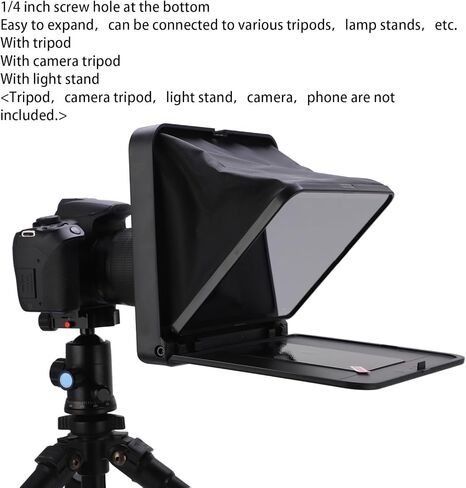 GOWENIC TC7 Teleprompter لكاميرا SLR للهواتف الذكية والكمبيوتر اللوحي، التحكم عن بعد والتطبيق، لكاميرا DSLR عدسة واسعة الزاوية لتسجيل الفيديو، تعليم البث المباشر عبر الإنترنت in Saudi Arabia