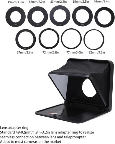 GOWENIC TC7 Teleprompter لكاميرا SLR للهواتف الذكية والكمبيوتر اللوحي، التحكم عن بعد والتطبيق، لكاميرا DSLR عدسة واسعة الزاوية لتسجيل الفيديو، تعليم البث المباشر عبر الإنترنت in Saudi Arabia