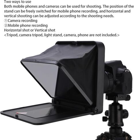 GOWENIC TC7 Teleprompter لكاميرا SLR للهواتف الذكية والكمبيوتر اللوحي، التحكم عن بعد والتطبيق، لكاميرا DSLR عدسة واسعة الزاوية لتسجيل الفيديو، تعليم البث المباشر عبر الإنترنت in Saudi Arabia