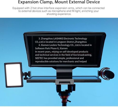 TP16 teleprompter is a 16-inch Foldable Prompter Suitable for DSLR Cameras, Tablets, and Smartphones. It Features a Remote Control and a Carry case for Video Recording, l in Saudi Arabia