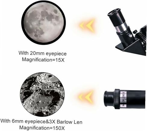 Zoom Refracting Astronomical Telescope with Angle Fully Coated Optics Tripod and Phone Holder for Adults and Beginner Astronomy Enthusiasts in Kuwait