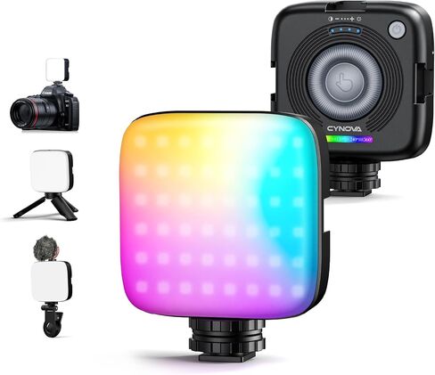 CYNOVA Magnetic RGB Video Light with Mini Desktop Tripod, Portable LED Camera Light 3000–9000K, 126 LEDs, Rechargeable Mini Panel for Vlogging, Live Streaming, Photography in Saudi Arabia