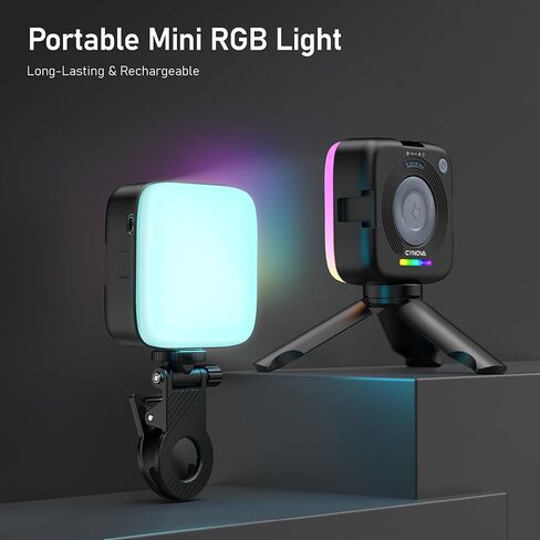 CYNOVA Magnetic RGB Video Light with Mini Desktop Tripod, Portable LED Camera Light 3000–9000K, 126 LEDs, Rechargeable Mini Panel for Vlogging, Live Streaming, Photography in Saudi Arabia