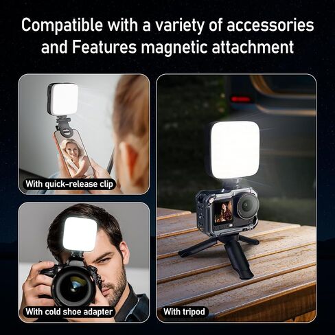 CYNOVA Magnetic RGB Video Light with Mini Desktop Tripod, Portable LED Camera Light 3000–9000K, 126 LEDs, Rechargeable Mini Panel for Vlogging, Live Streaming, Photography in Saudi Arabia