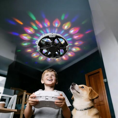 Mini UFO Drone for Kids – Safe RC Toy with 7 LED lighting modes, 360° Flips, Light Projection onto Ceilings, Auto Hover, Hand Gesture, 2 Batteries(14 Min Flight), Ideal Fun Gift for Kids in Saudi Arabia