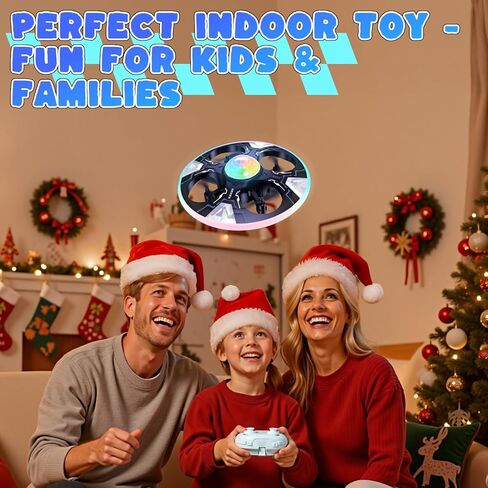 Mini UFO Drone for Kids – Safe RC Toy with 7 LED lighting modes, 360° Flips, Light Projection onto Ceilings, Auto Hover, Hand Gesture, 2 Batteries(14 Min Flight), Ideal Fun Gift for Kids in Saudi Arabia
