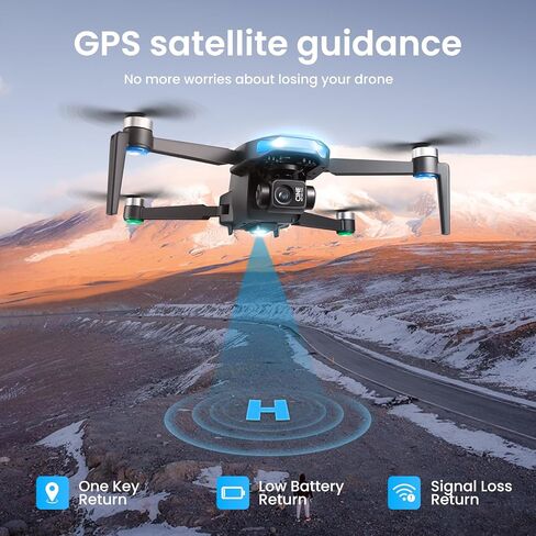 طائرات بدون طيار بنظام تحديد المواقع بدقة 4K مع كاميرا للبالغين، شاشة LCD FPV مقاس 4.5 بوصة، محور ثلاثي المحاور، بطاريتان للطيران لمدة 60 دقيقة، طائرة رباعية المروحية RC قابلة للطي بوزن أقل من 249 جرام، عودة تلقائية إلى المنزل، اتبعني، طيران دائري، حقيبة  in Kuwait
