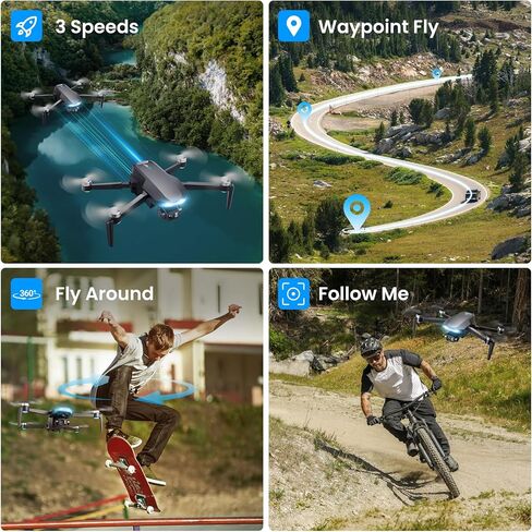 طائرات بدون طيار بنظام تحديد المواقع بدقة 4K مع كاميرا للبالغين، شاشة LCD FPV مقاس 4.5 بوصة، محور ثلاثي المحاور، بطاريتان للطيران لمدة 60 دقيقة، طائرة رباعية المروحية RC قابلة للطي بوزن أقل من 249 جرام، عودة تلقائية إلى المنزل، اتبعني، طيران دائري، حقيبة  in Kuwait