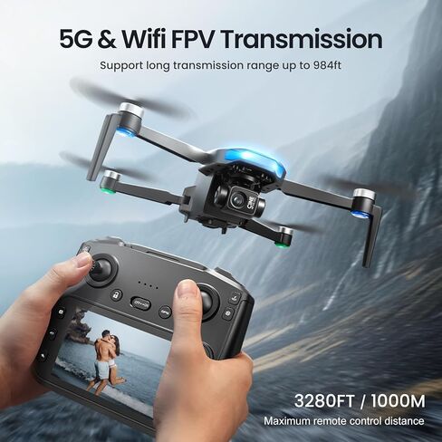 طائرات بدون طيار بنظام تحديد المواقع بدقة 4K مع كاميرا للبالغين، شاشة LCD FPV مقاس 4.5 بوصة، محور ثلاثي المحاور، بطاريتان للطيران لمدة 60 دقيقة، طائرة رباعية المروحية RC قابلة للطي بوزن أقل من 249 جرام، عودة تلقائية إلى المنزل، اتبعني، طيران دائري، حقيبة  in Kuwait