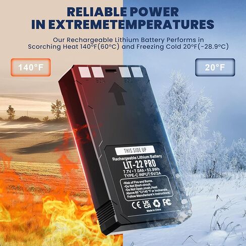 4 عبوات LIT-22 بطارية قابلة لإعادة الشحن بقدرة 7000 مللي أمبير في الساعة لكاميرات SPYPOINT Flex-M وFlex G36 وPlus&S Trail، وتتضمن كابل من النوع C in Saudi Arabia