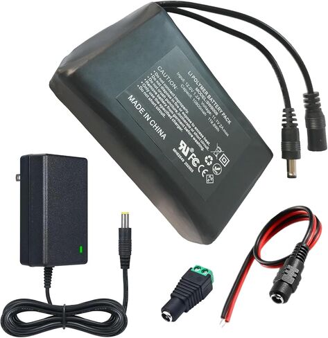 12V 10800mAh Lithium ion Battery Pack with Charger Compatible with 12V Devices, Bike Light, DIY Project, Radio, LED Light Strip, CCTV Camera in Saudi Arabia