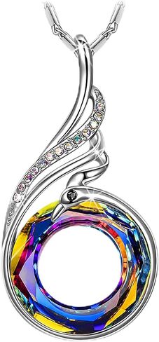 Kate Lynn "Rise from the Ashes Phoenix Necklace مصنوعة من بلورات من النمسا ، قلادة 18" +2 "، معبأة مع صندوق المجوهرات ، هدية عيد ميلاد للنساء ، رمز الحظ والتجديد in Saudi Arabia