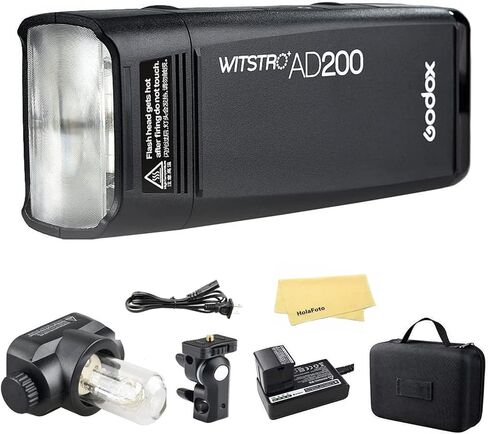 Godox AD200 200Ws 2.4G TTL Flash Strobe, 1/8000 HSS Cordless Monolight with 2900mAh Battery Strong Power, 500 Full Power Flashes, 0.01-2.1s Recycling in Saudi Arabia