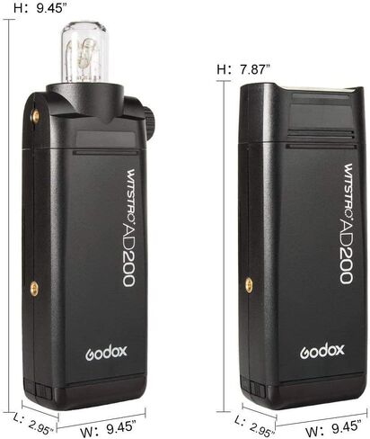 Godox AD200 200Ws 2.4G TTL Flash Strobe, 1/8000 HSS Cordless Monolight with 2900mAh Battery Strong Power, 500 Full Power Flashes, 0.01-2.1s Recycling in Saudi Arabia