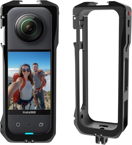 Case for Insta360 X5 Accessories, Metal Protective Frame Cage for Insta360 x5, with Quick-Release Safety Lock, 2 Cold Shoe Mounts, 2 x 1/4" Threads, Various Expansion Mounts in Saudi Arabia
