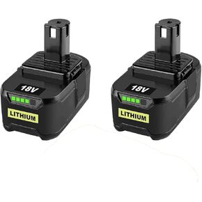 2 Pack 18V 4000mAh Li-ion Battery Compatible for Ryobi P108 P107 P104 P105 P102 P103 P109 P122 ONE+ System Cordless Power Tools & Charger in Kuwait