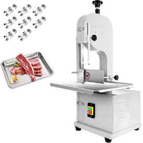 Commercial Electric Bone Saw Machine | 2000W Stainless Steel Meat Bandsaw | 19" x 14" Worktable | Cut 0.04"- 3.9" Thickness with 8 Saw Blades | Meat Saw for Butchering at Home in Saudi Arabia