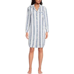 Lands' End Women's Cotton Poplin Long Sleeve Sleepshirt Nightgown in Kuwait