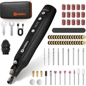HARDELL Mini Cordless Rotary Tool, 5-Speed and USB Charging Rotary Tool Kit with 71 Accessories, Multi-Purpose 3.7V DIY Craft Tool for Sanding, Polishing, Drilling, Engraving (Black) in Kuwait