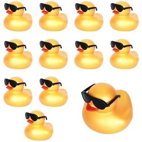 12 Pcs Rubber Ducks with 4 Colors Cow-boy Hat,Squeaky Ducks for Jeeps Ducking Car Dashboard,Kids Bath Toys Party Favors Ducks with Mini Paisley Bandanas and Sunglasses in Kuwait