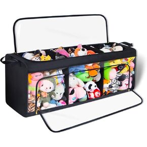 Transparent Toy Box Easy to find items，4-Tier Stuffed Animal Storage ，Horizontal & vertical dual-use Toy Chest ，Not collapse & 62% More Capacity，Kids Room/Living Room Space-Saving Plush Toy Storage in Kuwait