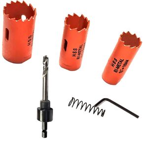 منشار ثقب للخشب 5/8 بوصة ~ 3/4 بوصة، قاطع ثقب ثنائي المعدن HSS للألواح الخشبية، البلاستيك، الحوائط الجافة، الألومنيوم، اللوح الجصي، الصفائح المعدنية الناعمة، PVC، اللوح الليفي، وأنابيب التهوية، محول ساق سداسية 1/4 بوصة in Kuwait