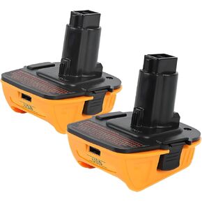 DCA1820 Adapter for DeWalt 18V to 20V Battery Replacement Converter for 20V Max Lithium Cordless Tools DCB200 DCB 203 to 18V XRP Nicad NiMh Batteries with USB Port 2 Packs in Kuwait