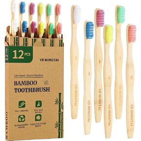 فرشاة أسنان ناعمة للبالغين فرشاة أسنان طبيعية خشبية Bristle العضوية الحجم الصديقة للسفر (10pack) in Kuwait