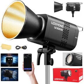 Godox Litemons LE300Bi COB Led Video Light, Godox Bowens Mount 315W Bi-Color Continuous Output Light with DMX/Bluetooth APP Control, NFC Connection, 2800K~6500K, 58900Lux@1m, CRI/TLCI98, 11 Fx Effects in Kuwait